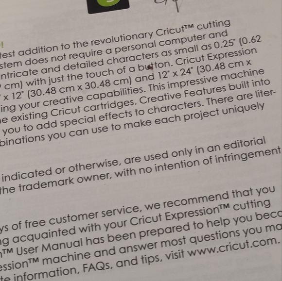 Cricut User Manual - Picture 8 of 8